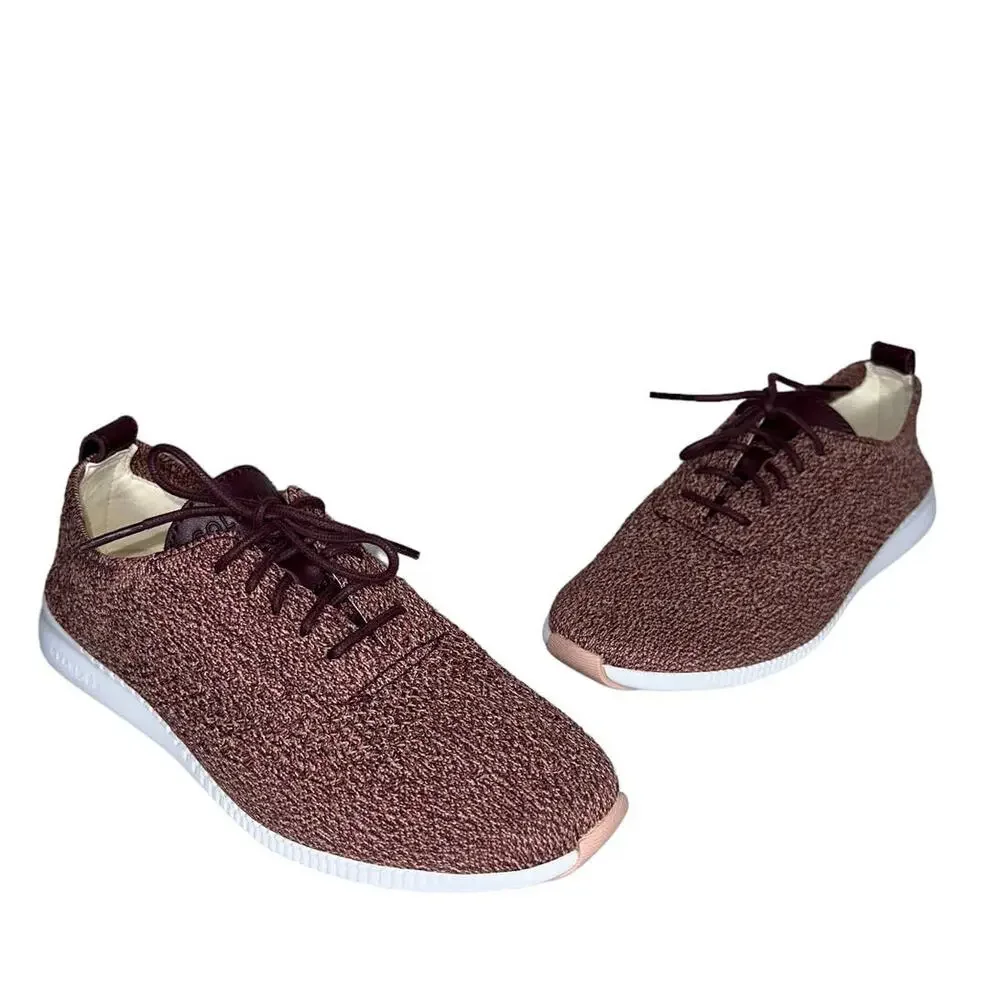 Cole Haan Women's Burgundy Textile Sneakers Round Toe Lace up Shoes Size 6